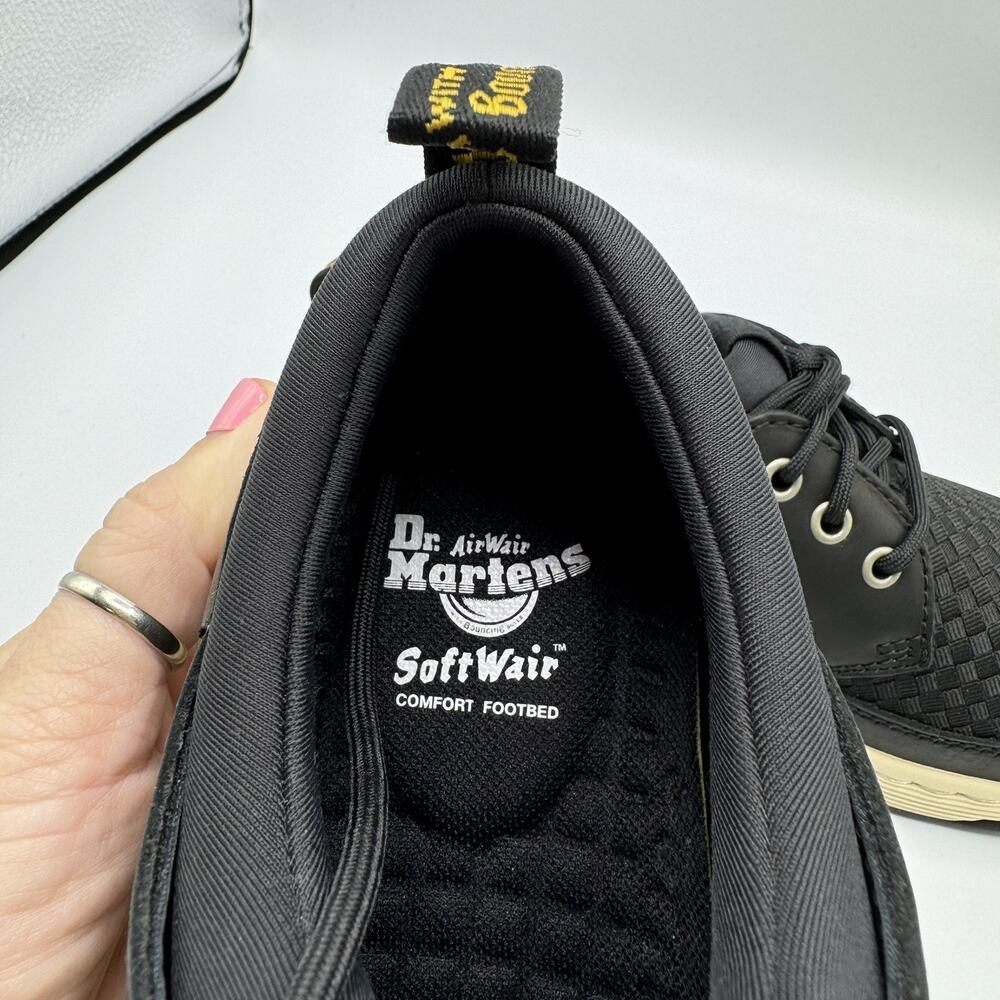 Dr Maertens Solaris Woven 3 Eye Black Oxford Sneaker Shoes Womens 8 New In Box - Picture 8 of 9